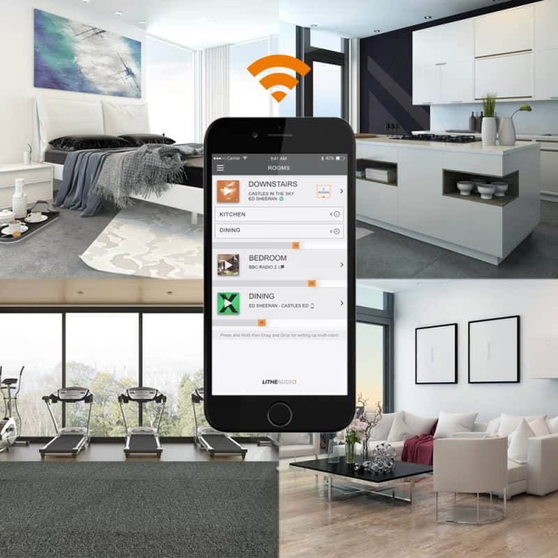 Активна тонколона за вграждане Lithe Audio Wi-Fi Ceiling (Чифт-Active/Passive)-V2 AudioArte Lithe Audio Wi-Fi IP44 Bathroom Ceiling Speaker V2