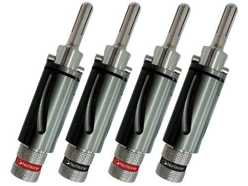 Norstone BANANA PLUGS BLS500 – премиум сребърно-покрити бананови конектори с Lock’In механизъм за професионални и Hi‑Fi аудио системи