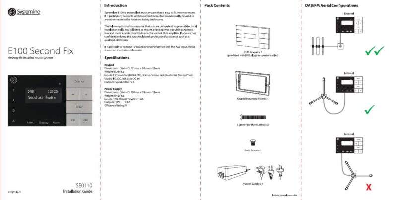 Озвучителна система за влажни помещения Systemline E100 AudioArte Озвучителна система за влажни помещения Systemline E100 AudioArte