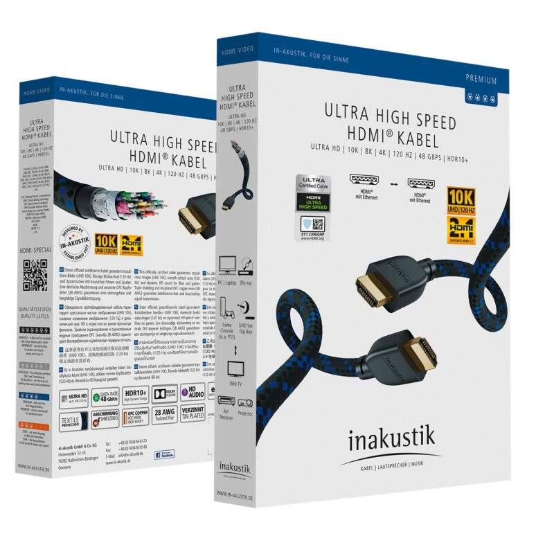 HDMI Кабел Inakustik Premium Ultra High Speed HDMI 2.1 AudioArte HDMI Кабел Inakustik Premium Ultra High Speed HDMI 2.1 AudioArte