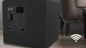 rear view of a rp 1600sw with a wa 2 wireless subwoofer kit installed