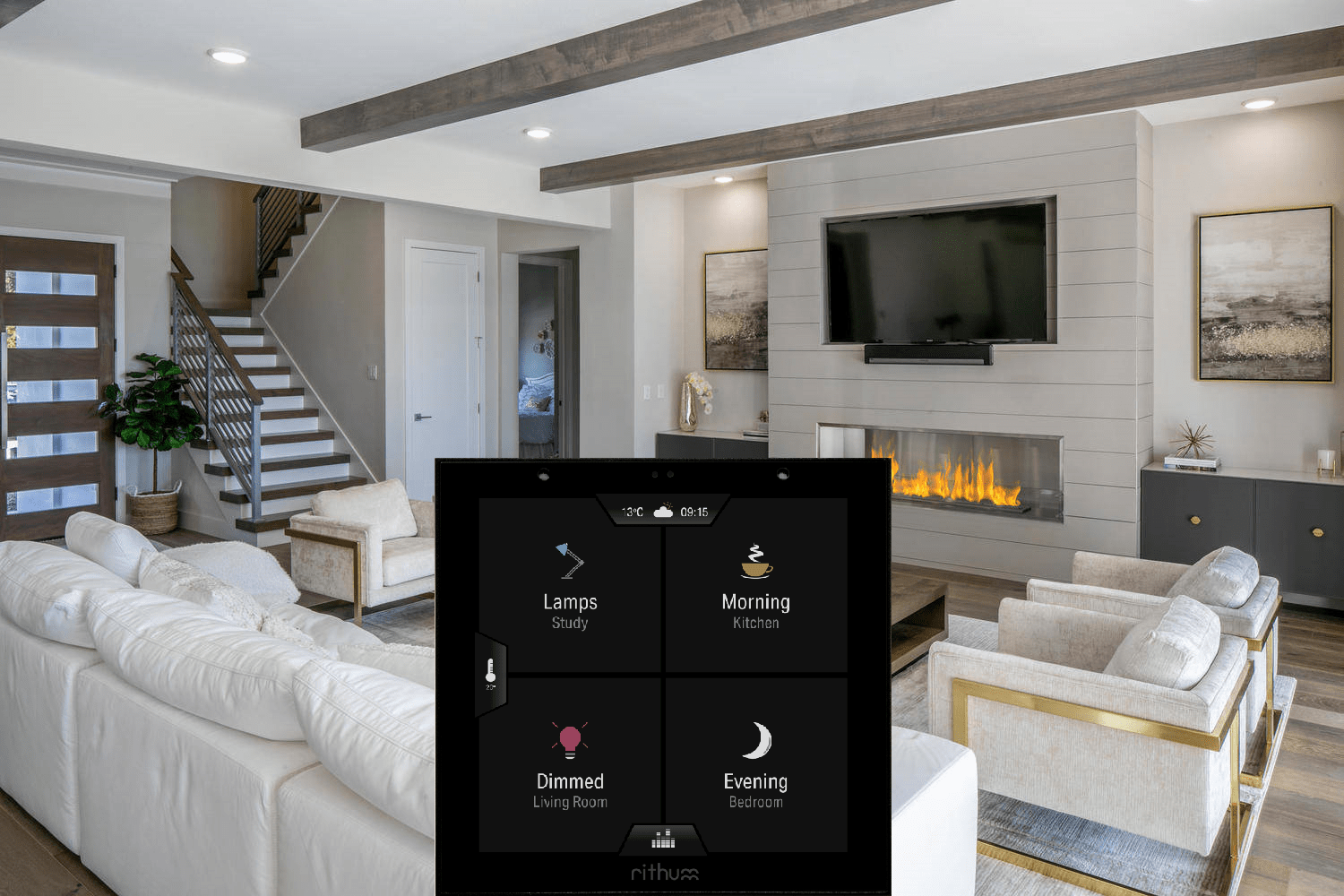 Сензорен контролен панел Rithum Switch на достъпна цена от Аудио Арте Rithum Switch, touch panel, умна къща, тъч панел, bluOs