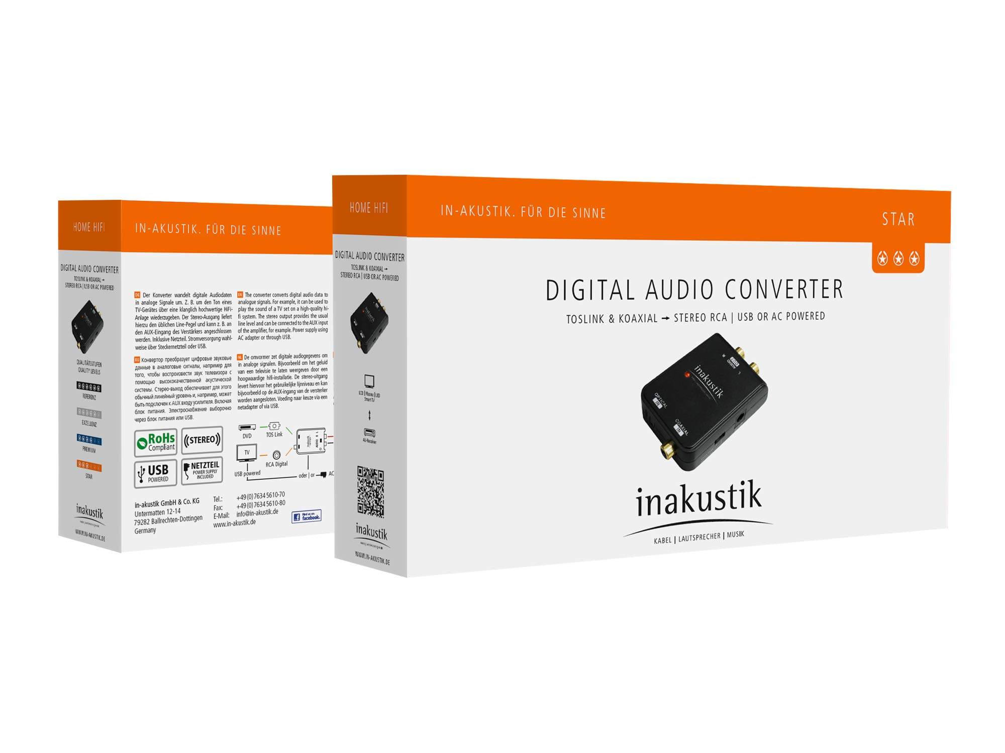 Цифров аудио конвертор Inakustik STAR Audio D/A Converter USB Power AudioArte Star Audio D/A-Converter USB-Power
