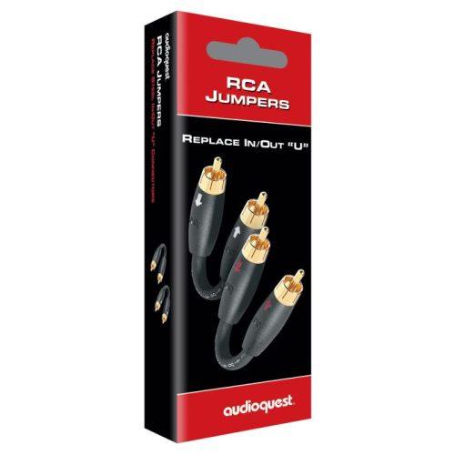 AudioQuest Pre‑Amp Jumpers – комплект от два RCA male‑to‑male джъмпера с позлатени конектори, PSC+ проводници и насочена конструкция