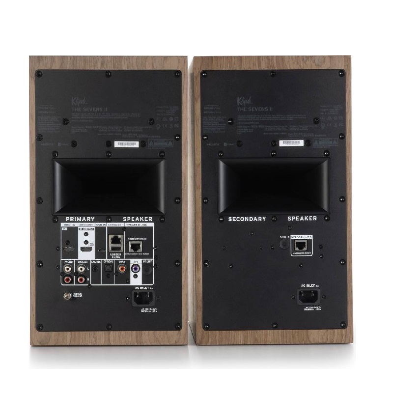 Klipsch The Sevens II активни Hi‑Fi тонколони с Dolby Atmos, HDMI 2.1 eARC и премиум дървен дизайн